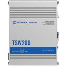 Teltonika коммутатор TSW200 8 x Gigabit Ethernet, 2 x SFP, PoE+, IP30, монтаж на DIN-рейку, -40 - 75 °C