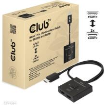 Club3D HDMI 2-в-1 переключатель CSV-1384 8K60Hz, 4K120Hz, 2 входа, 1 выход, черный