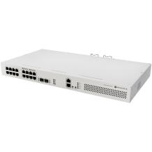 Mikrotik CRS418-8P-8G-2S+RM lüliti 16 Gigabit porti, 2 SFP+ pesa, PoE, 1U, 2208 MHz protsessor, RouterOS