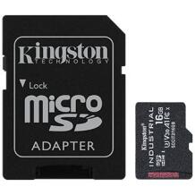 Kingston microSDHC UHS-I KAART SDCIT2/16GB, 16 GB, A1, V30, U3, 100 MB/s, SD adapter, vigaste plokkide haldamine, ECC mootor
