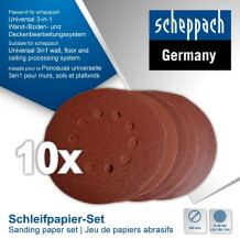 Velcro sanding paper set Ø180mm P40/80/120/180/240, Scheppach, 7903800710, 180mm, 40/80, 120/180