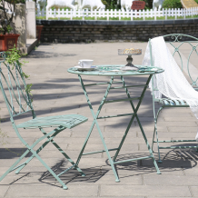 Rõdukomplekt MINT laud ja 2 tooli (40053) sepistatud, antiikrohelist värvi