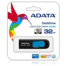 Adata USB atmintinė AUV128-128G-RBE 128 GB, USB 3.2 Gen 1, Skaitymo greitis 90 MB/s, Rašymo greitis 40 MB/s, Juoda, Mėlyna
