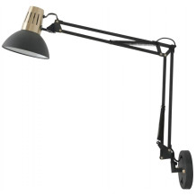 Sieninis šviestuvas su jungikliu ARTEMIA+, AC220-240V, 1xE27, 40W, IP20, juodas; OS-ARTW-E27-10-DEC GTV