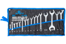 Kombinēto un рожковu atslēgu komplekts KINGTUL KT-5199 16 priekšmeti CrV tērauds 6-36 mm