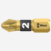 Pārklāts uzgalis PZ #2 x 25mm, WERA, 056702, BiTorsion dizains ar dimanta pārklājumu