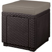 Dārza krēsls/uzglabāšanas kaste Cube ar spilvenu brūns 29192157599 KETER