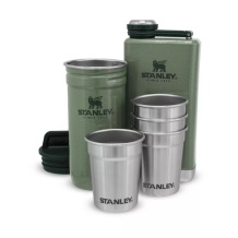 Dāvanu komplekts The Pre-Party Shot Glass + Flask Set Stanley® 2801883034, degvīna glāzītes 4gb 50mL, blašķe 0,23L, zaļš