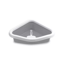 Kačių tualetas kampinis Sprint Corner 56x40x14cm balta/pilka 2196618 STEFANPLAST