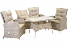 Dārza mēbeļu komplekts EMERALD galds, dīvāns un 2 krēsli, bēšs, 10534, HOME4YOU