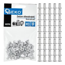 50 gab. M3 0.5-1.5 mm alumīnija kniedes uzgriežņu komplekts, GEKO, G02911C