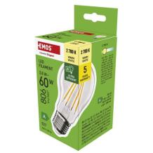Emos LED lemputė FILAMENT A60 ZF5147, 3,8 W, 806 lm, 230 V, 50 000 valandų, E27, šilta balta, 360°, 4 lustai
