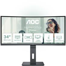Aoc LCD монитор CU34P3CV 86.36 см 3440 x 1440 UltraWide QHD 21:9, 300 кд/м², 178°/178° угол обзора, 4 мс, 2 динамика