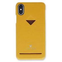 VixFox Maciņš CSBS-iPh-XS-yellow, 5.8'', dzeltens, saderīgs ar Apple iPhone XS/X, vegāna āda, neslīdoša virsma