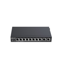 Ruijie RG-EG310GH-P-E | 10-Portu Gigabit Rūteris — 8 PoE Izvades, 4 WAN Porti, līdz 350 Lietotājiem, 1.5 Gbps, 64 VPN Tuneļi, Melns Dizains