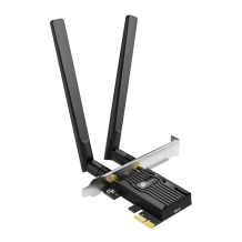 TP-Link Archer TX55E AX3000 Wi-Fi 6 Bluetooth 5.2 PCIe adapteris 2402 Mbps 574 Mbps antenas Melns
