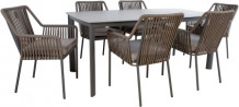 Dārza mēbeļu komplekts ANDROS galds un 6 krēsli, K21189, HOME4YOU