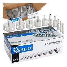 Deimantinių grąžtų rinkinys plytelėms 10vnt 6-68mm GEKO G65194