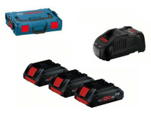Akumulatori un lādētājs 18V 3x4Ah GBA, GAL1880CV + L-BOXX 102 0615990L1R BOSCH