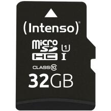 Intenso mälukaart micro SDHC 3423480 32 GB, lugemiskiirus 90 MB/s, UHS-I, klass 10, adapter kaasas, löögikindel