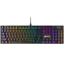 Wired mechanical gaming keyboard 105 keys RGB lighting MX Red 50 M cycles USB Cometstrike GK-55 EN/RU Black CND-SKB55-RU CANYON