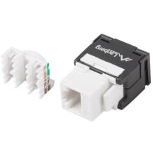 Lanberg modulārais RJ45 gniazdo KSU6-2000, 14,5 x 16,1 mm, 1 x RJ45 muciņa, UTP, Cat.6, PoE atbalsts līdz 36V