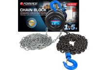 Mehāniskā vinča FORSAGE F-TRC9015, 1.5 t, 2.5 m ķēde, korozijizturīga tērauda konstrukcija
