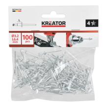 Rivetes 3,2x6,4mm - 100 gab KREATOR KRTH62702