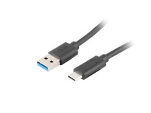 Kabelis USB-C į USB-A 3.1 CA-USBO-31CU-0018-BK USB Type-C – USB Type-A 1.8 m 3.1 Juodas Lanberg