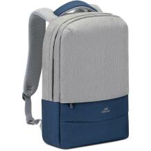 Rivacase Чехол 7562GREY/DARKBLUE, 15.6", 120mm, 635g, 305mm, 460mm, 1 передний карман, USB порт, водоотталкивающая ткань