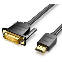 Vention видео кабель адаптер ABFBF 1м, HDMI Type A мужской, DVI-D мужской, 1080p, 7.3мм, черный, 1 шт.