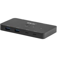 Club3D KVM коммутатор CSV-2512, 1 HDMI, 3 USB-C, 3 USB 3.2, черный