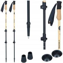 Viking Bamboo Pro Trekking Poliai, 610/25/3222/8700/UNI, 1350mm, 426g, Bambukas, Aliuminis, 2 vnt, 3 segmentai, su žeme