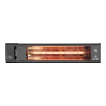 Eurom TH1800R infraraudonųjų spindulių terasos šildytuvas laukui 1800W IP65 nuotolinis valdymas montuojamas ant sienos iki 15m2 juoda