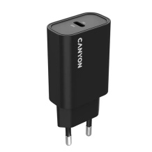 Compact wall USB charger with 30 W maximum power and 1×PD USB C port OnCharge 30CL Max Power 30W EU Black CNE-CHA30CLB CANYON