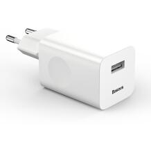 Baseus Įkroviklis CCALL-BX02, 24 W, baltas, AC, DC, USB 3.0 tipo A, Quick Charge 3.0, intelektualus mikroschema