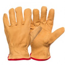 Гладкие перчатки из воловьей кожи с теплой подкладкой размер 10
