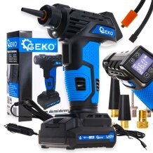 12V akumulatora gaisa kompresors GEKO G80649, 10.3 bar, 23 l/min, 21 mm cilindrs, USB-C