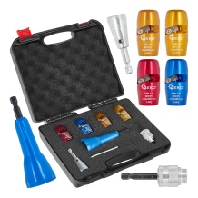 Apļveida kabeļu izolācijas noņemšanas un savīšanas uzgaļu komplekts (1/4″ HEX), universāls bitu turētājs, praktisks vadu savēršanas rīks, 4 krāsu kodēti atstripētāji G01353 GEKO