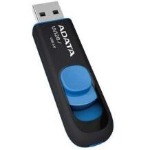 Adata USB atmintinė AUV128-32G-RBE 32GB, USB 3.2 Gen 1, Slankiojančio tipo, Juoda, Mėlyna