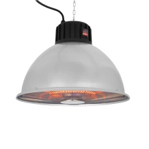 Eurom Partytent Heater 1500 Industrial pakabinamas infraraudonųjų spindulių šildytuvas palapinei 1500W IP24 carbon 3 galios lygiai iki 15m2 pilka