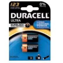 Duracell Baterija DURACELL foto 123 Ultra M3 B2, 3 V, CR123A, Ličio, 2 vnt, juoda, oranžinė