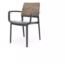 Keter Садовый стул Deco Porto Armchair 29214738939, 5кг, 54.60см x 53.30см x 81.80см, современный дизайн, штабелируемый