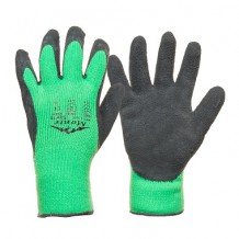 Трикотажные теплые перчатки, латексное нескользящее покрытие, размер 10
