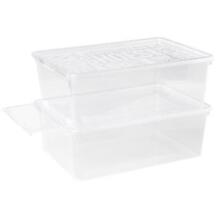 Nhg Коробка для хранения 2989835, 385mm, 257mm, 133mm, прозрачная, PP, перерабатываемая, с крышкой