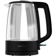 Cecotec Tējkanna ThermoSense 320 Clear 169, 2200 W, 1.7 L, stikls, 360° rotējoša pamatne, melna/caurspīdīga