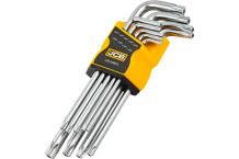 TORX L-formos raktų rinkinys, JCB, JCB-5098TL, 9 vnt., T10-T50