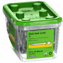 Notekcauruļu āķu skrūves 4,8X35 A2 melnas-250gab. 590404 ESSVE