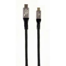 Gembird Kaabel CCBP-USB3-CMCM100-1.5M 1.5 m, 20 Gbps, 100 W, 2 USB-C pistikud, must, puuvillane punutis