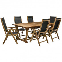 Dārza mēbeļu komplekts FUTURE, galds un 6 krēsli (2782), pagarināms, koks: akācija, piesūcināta ar eļļu K27821 HOME4YOU